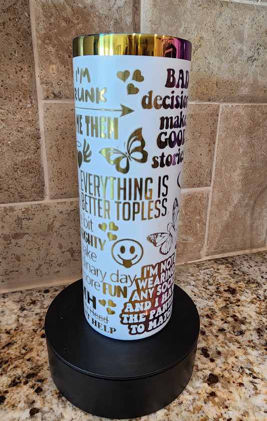 "Sassy" 20oz Rainbow Tumbler - For the Hot & Hydrated