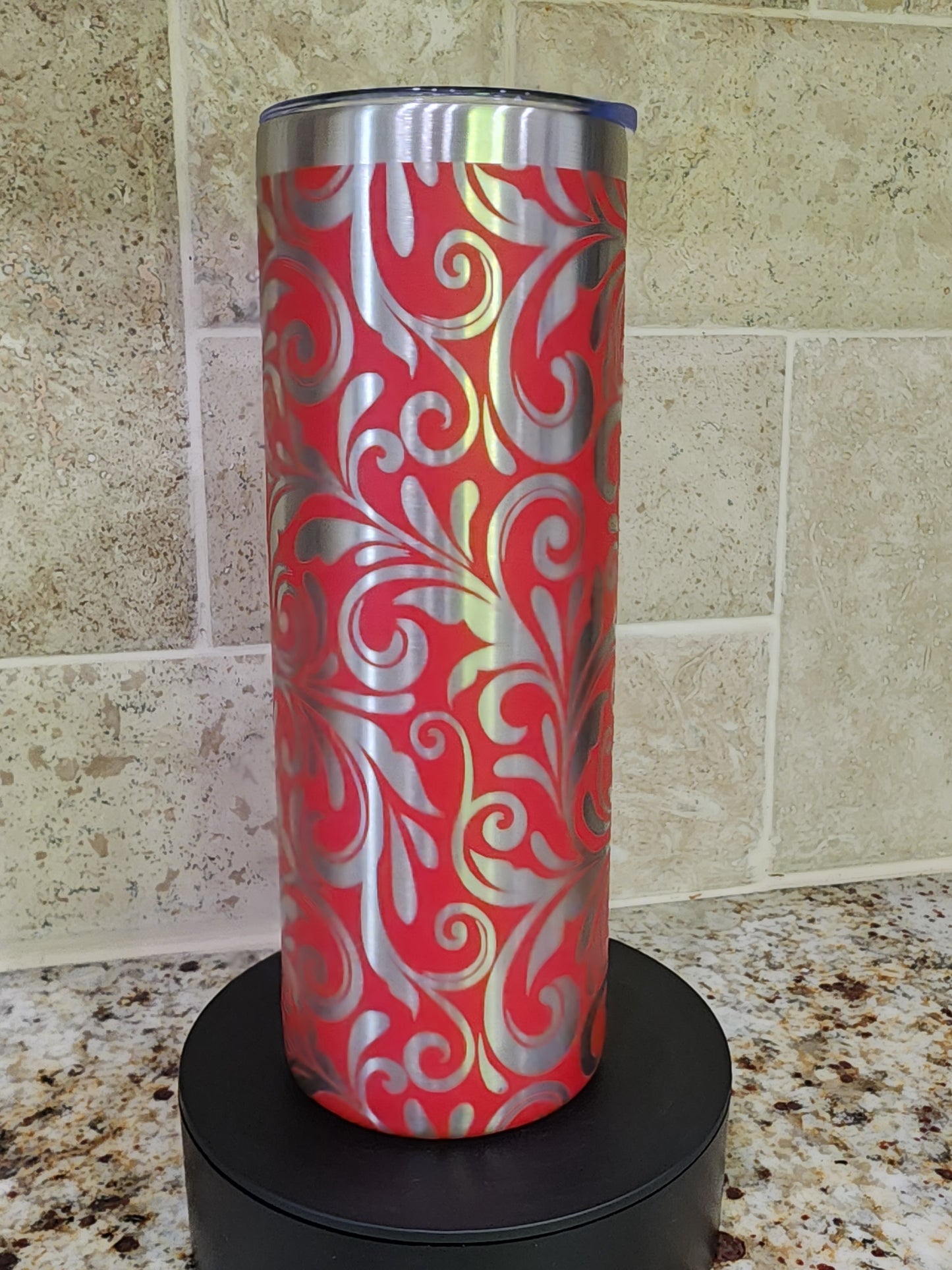 🔥Red Rebel 20oz Engraved Tumbler – Leather Look