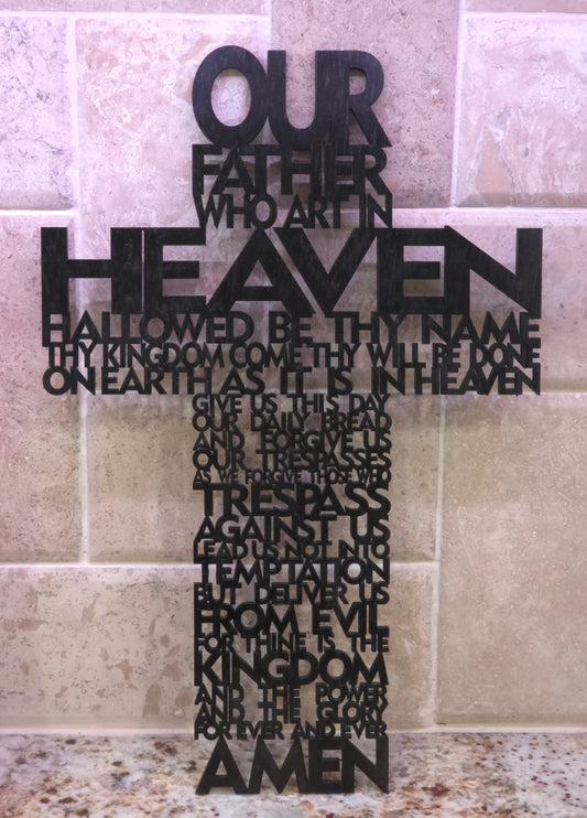 ✝️ Lord's Prayer Laser-Cut Wooden Cross
